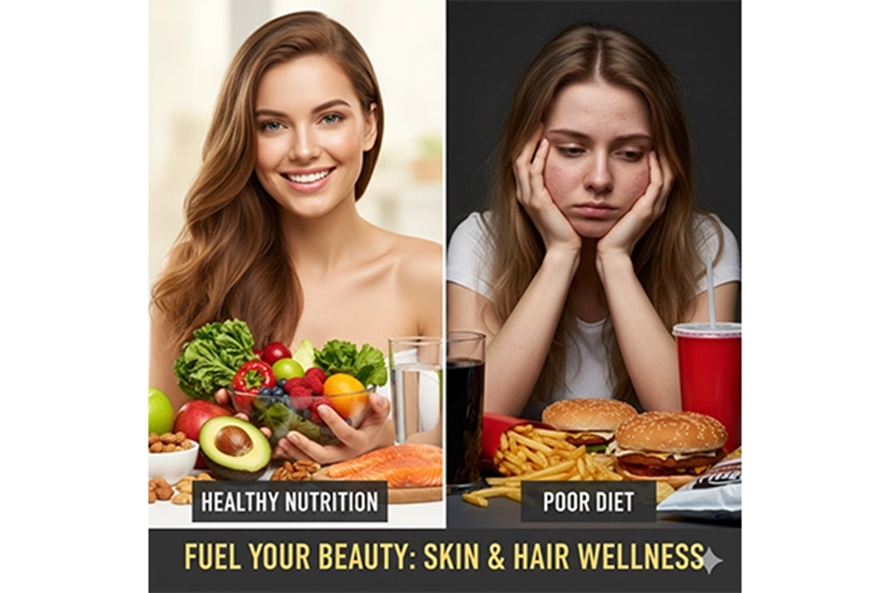نقش تغذیه بر سلامت پوست و مو و زیبایی