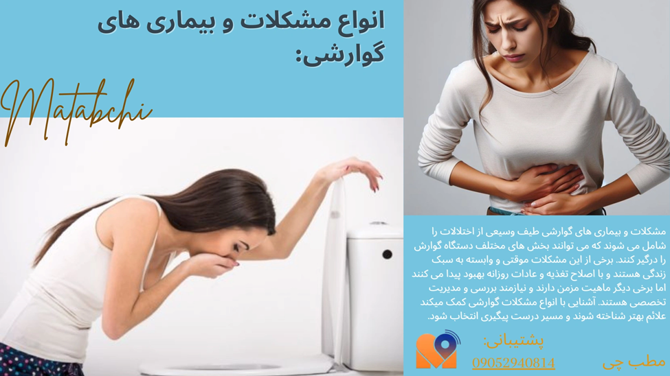 انواع مشکلات و بیماری های گوارشی